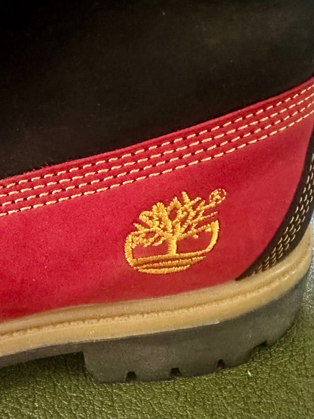 Custom Red & Black Timberland Boots Men’s Size 7 Hip Hop Streetwear - Picture 6 of 13